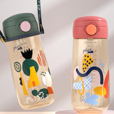 China 480ml Viable Travel Water Cup Bottle Baby Water Bottle Silicone Kids Drinking Cups PPSU With Straw for sale