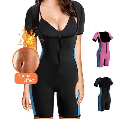 China Antibacterial Women Neoprene Sauna Suit Hot Workout Sweat Vest Weight Loss Waist Trainer Waist Trimmer Bodysuit Slimming Body Shaper Exercise for sale