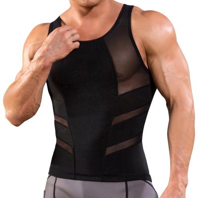 China Antibacterial Men's Seamless Mesh Bodyshaper Shirt Shapewear Vest Shapers For Body Slimming for sale