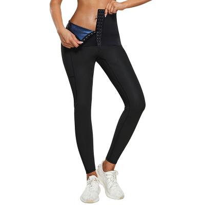 China Custom Viable Private Label Logo Women Shapewear Tummy Control Sweated Fat Burning Trainer Fitness Waist Leggings for sale