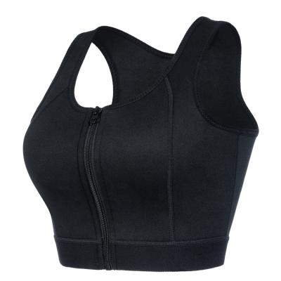 China Sachimart Breathable Women Black Full Cup Vest Sports Bra Fitness Sports Bra With Front Zipper for sale