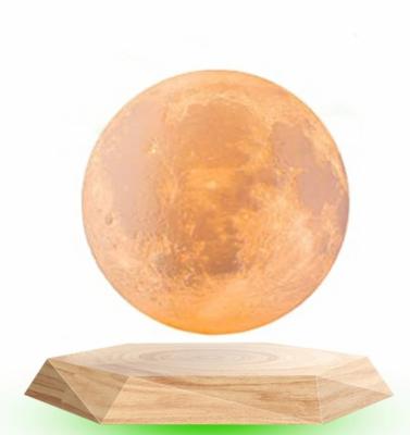 China 360 spining magnetic levitation floating 3D moon lamp light for gift ,6inch night light for sale