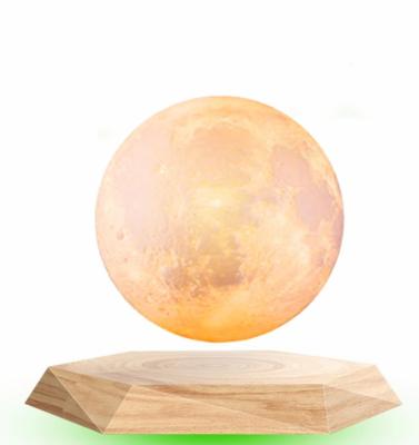 China factory sale magnetic levitation floating bottom 3d moon lamp with light change 6inch for sale