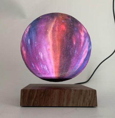 China christmas gift promotion magnetic levitation platform starry moon lamp , floating colorful moon light 6inch for sale