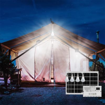 China Outdoor/Home Igniting Stainless Steel Solar Power Lamp Camping Light System Full Package Solar Powered Solar Home System for sale