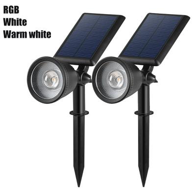 China Outdoor Solar Waterproof Spike Spot Light Solar Powered Lawn Garden Lights Lawn Spotlight for Garden Yard Landscape Wireless Light for sale