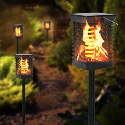 China Outdoor Waterproof House Garden Flickering Led Flames Torch Lights Solar Power Tiki Torches Decoration Lighting For Garden Patio Lawn for sale