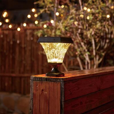 China ABS+PC Lampshde Led Pillar Solar Pillar Light Post Base Pathway Outdoor Led Garden Lighting for sale