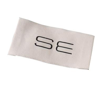 China Washable custom clothes accessories customized weave tags fold woven label for cloth bags hats for sale