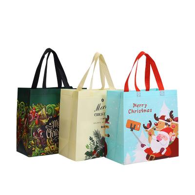 China Factory Wholesale 2021 Fashion Christmas Customer Bag Direct Handled Nonwoven Promotion Laminated Nonwoven Shopping Bag for sale