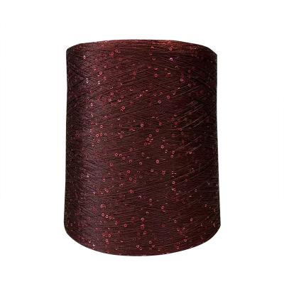 China Viable Popular Polyester Yarns With 2mm, 3mm Sequins Thread / Glitter Yarn Yarn For Knitting Fabric for sale