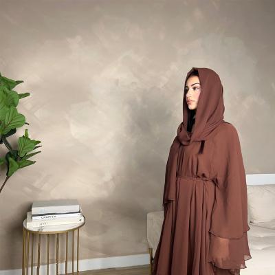 China Women's Elegant Islamic Clothing Eid Solid Color Modest Khimar Hijab Abaya for sale