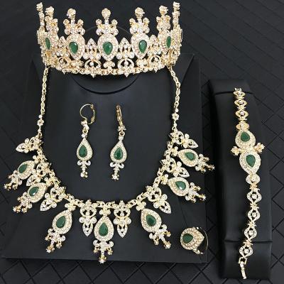 China Fine5 Vintage Fashion Jewelry Sets With Ring Necklaces Pendants Hair Crown Fashion Jewelry Sets Bracelets Bangles Earrings Set for sale