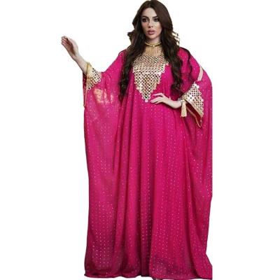 China Abaya Dubai Elegant Traditional Muslim Ladies Clothing Beads Design Long Arab Muslim Islamic Clothing For Eid for sale