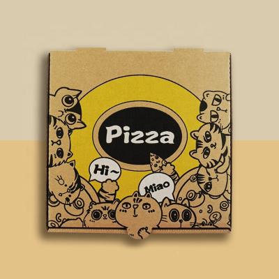 China Recycled Materials Custom Size Corrugated Pattern Box Material Durable Pizza Box for sale