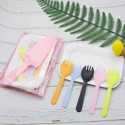 China Disposable Plastic Tableware/Spoon/Fork/Knife Wedding Birthday Party Cake Utensils Disposable for sale