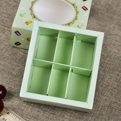 China Hot Selling Disposable Macarone Gift Box Cake Chocolate Food Macarone Box Sweet Packaging for sale