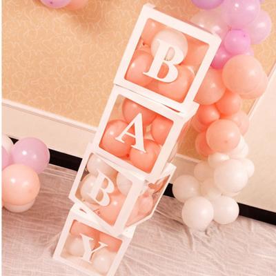 China Decoration Birthday Gift Baby Balloon Box Baby Shower Surprise Balloon Plastic Transparent Gift Box for sale