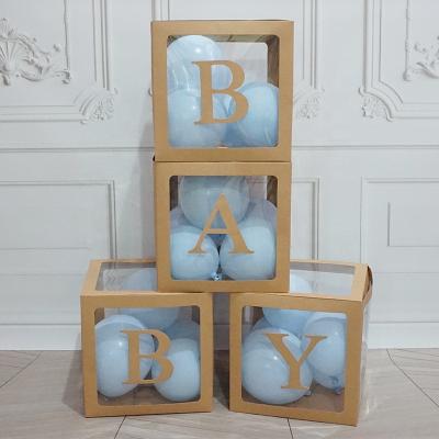 China Transparent Decoration Birthday Balloon Boxes Decoration Baby Letter Boxes For Balloons for sale