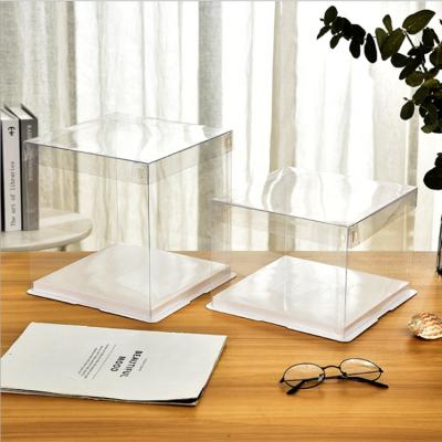 China Recyclable Packaging Surprise Square Cake Box Food Grade Christmas Parties Transparent Box for sale