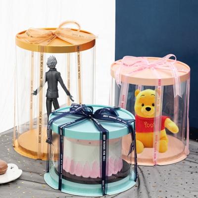 China Recyclable Tall Clear Plastic Round Toy Display Box Packaging Luxury PET Transparent PVC Box for sale