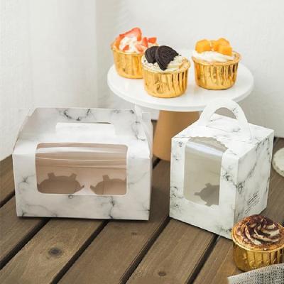 China Wholesale Recyclable Portable 6 Hole Muffin Boxes Cupcake Packaging Box Clear Cupcake Box for sale