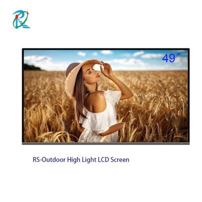 China 49 3000 nits high brightness outdoor lcd panel for outdoor advertising digital signage for sale