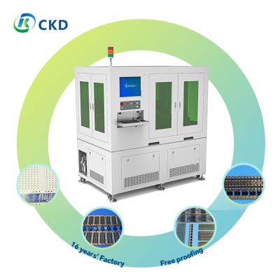 China Remover de cola a laser de precisão com pulso de 50ns para remoção automática do condensador do resistor com parada de emergência à venda