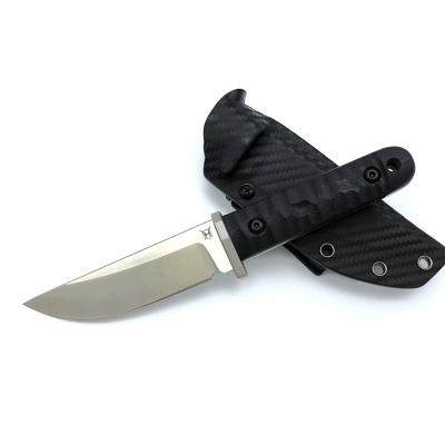 China Japanese style Non-variable straight knife with carbon fiber Kydex sheath hunting outdoor camping gear defense military tactical knives for sale