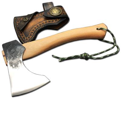 China Mulitpurpose Niman Ax Hacking Outdoor Portable Ax With Leather Sheath Camping Tools Hunting Household Practical Universal Axes for sale