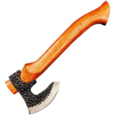 China Outdoor Portable Unrated Ax Hatchet Handmade Forged With Leather Sheath Camping Tools Hunting Handy Universal Axes for sale