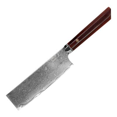 China Viable Damascus Kitchen Knife 5.8 Inch Small Portable Slicing Knife With Wooden Handle Octagonal Meat Cleaver Cooking Knives for sale