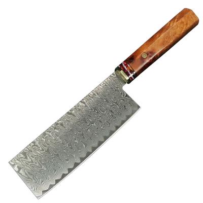 China Viable Handmade Kitchen Knife 6.2 Inches Japanese Damascus Chef Slicing Knot Wood Handle Meat Vegetable Cleaver Cooking Knives for sale