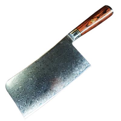 China 7.2 Inch Damascus Chef Knife Chinese Viable Handmade Forged Style Cutting Meat Cleaver Butcher Knife High Carbon Kitchen Knife for sale