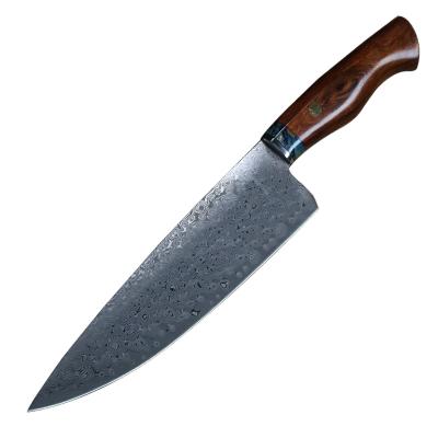 China Viable Handmade Damascus Chef Kitchen Knife 7.5 Inch Slicing Wooden Giant Meat Iron Desert Knife Vegetable Tooth Cleaver Cooking Knives for sale