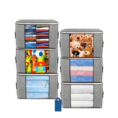 China Large Sustainable Storage Bags Clothes Storage Bins Reuseable Storage Bags for sale