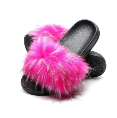 China Wholesale New Style Women's Fox Fur Fur Slippers Fluffy Non-slip Sandals Anti-slippery for sale