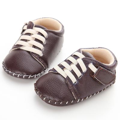 China 2019 Newborm Baby Shoes Borys Girls PU Leather Anti-slippery Kids Sport Shoes Baby Lace Up Sneakers for sale