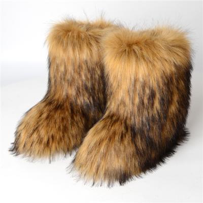 China Hot Sale Shoes Women Winter Furry Warm Anti-slippery Boots Snow High Boots Fur Boots For Women for sale