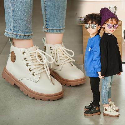 China Fashion 2020 Round Martin Boots Shoes Children Baby PU Children Girls Boys Leather Round Martin Boot Shoes Factory for sale