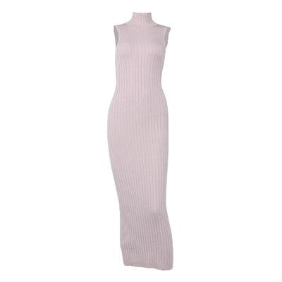 China Breathable Women Ribbed Knit High-Neck Bottoming Long Dress Slim Fit Knit Sleeveless Dress for sale