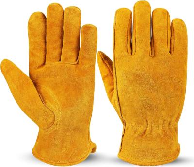 China OZERO Abrasion Resistant Leather Work Gloves Flex Grip Tough Cowhide Gardening Glove For Men And Women for sale