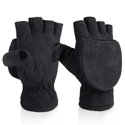 China OZERO Heat Winter Gloves Convertible Flip Top Mittens Warm Polar Fleece for Winter Working Painting Texting Photography for sale