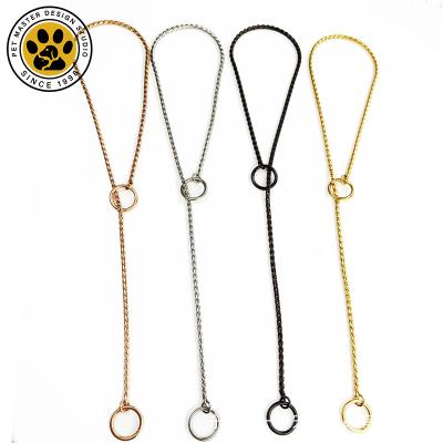 China Customized Wholesale SinSky Pet Training Supplies Double-Ring Stainless Steel Pet Traction Chain for sale