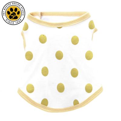 China SinSky Viable Dog Vestr T-shirt Clothes Vest Spring Summer Dog Candy Color Polka Dot Printed Sweat Clothes New for sale