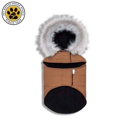 China SinSky Viable Wholesale Luxury Winter Clothes Down Jacket Coat Pet Puppy Fur Collar Duck-Down Insulated Winter Dog Coat Parka for sale