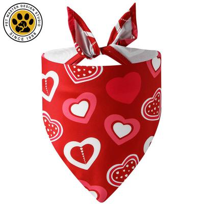 China Wholesale Viable SinSky Polyester Twill 65x45x45cm Pet Costume Love Style Valentine's Day Dog Bandana for sale