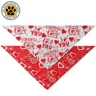 China New Viable SinSky Pet Costume Valentine's Day Dog Costume Red Love Pet Drool Towel Dog Triangle Towel Pet for sale