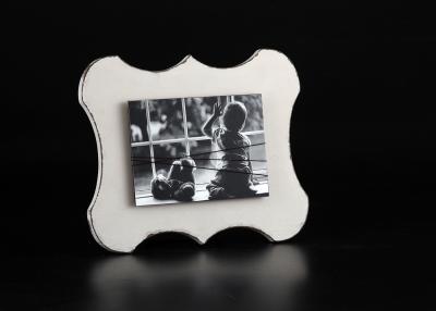 China Wood Grain Background Tabletop Picture Frames In Distressed White Colors for sale