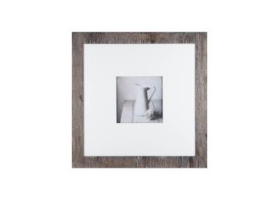 China One 10”x10” Opening Wooden Gallery Photo Frame In Antique Bushed White for sale